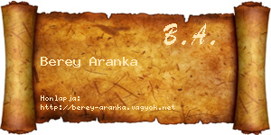 Berey Aranka névjegykártya